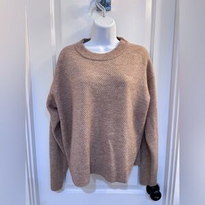 Like New: Quince Diamond Stitch Women's Crew Neck Sweater XL - Camel